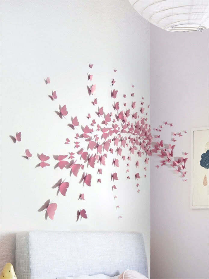Зеркальный декор в виде бабочек